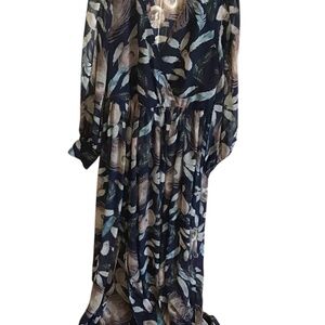 Fashion Nova Black and White Long Sleeve Gown